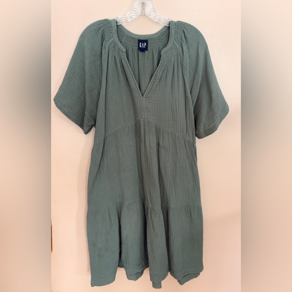 GAP Crinkle Cotton Midi Dress M